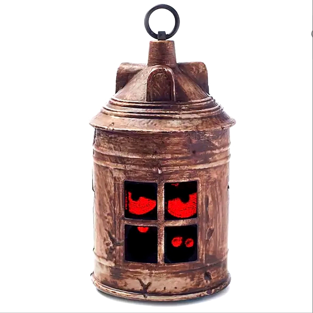 Haunted Hollow Light-Up Sound-Activated 10" Halloween Lantern Spins & Shakes